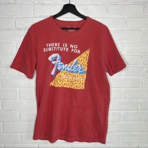 Mens Fender Guitar By Lucky Brand Medium Red Shirt